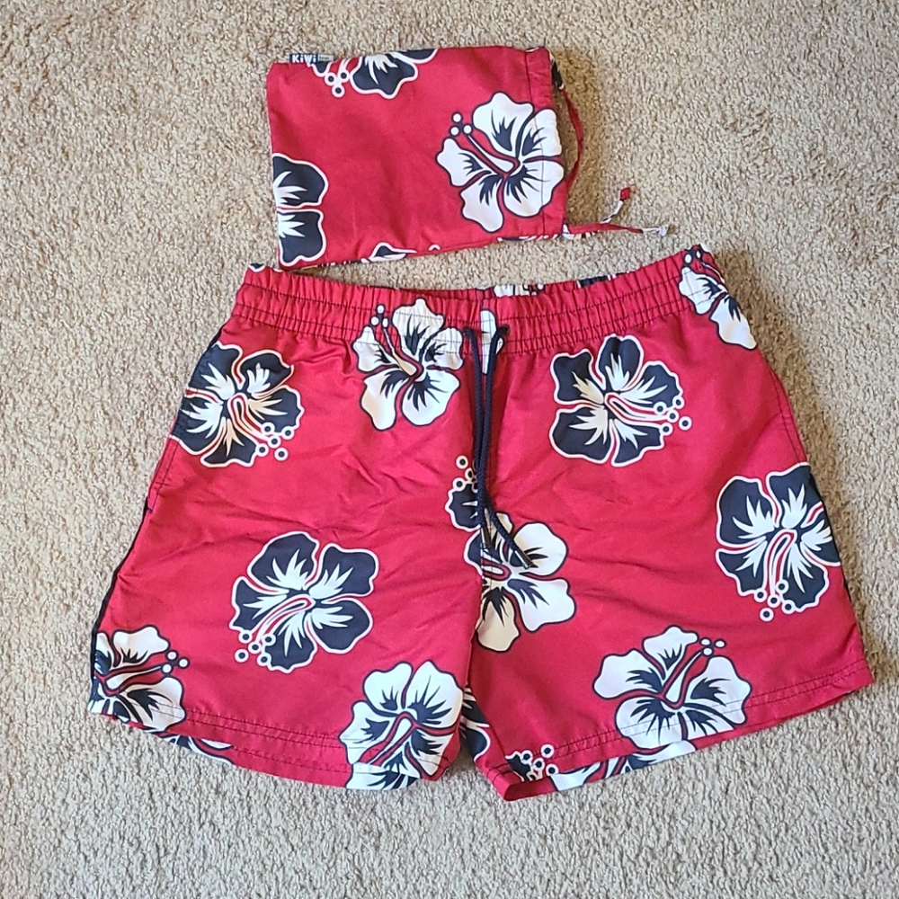 MENS KIWI SAINT TROPEZ HIBISCUS FLORAL SWIM TRUNKS